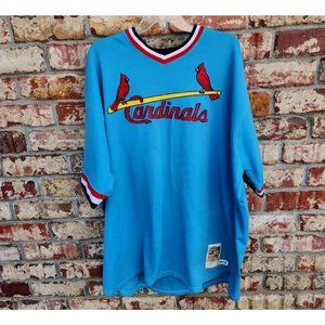 Vtg 1979 cardinals cooperstown mitchell ness 2XL? #20 Brock jersey see desc.